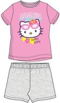 Hello Kitty - 2-delige Shortama-set - Model "Dolce Vita" - Roze & Grijs - 98 cm - 3 jaar