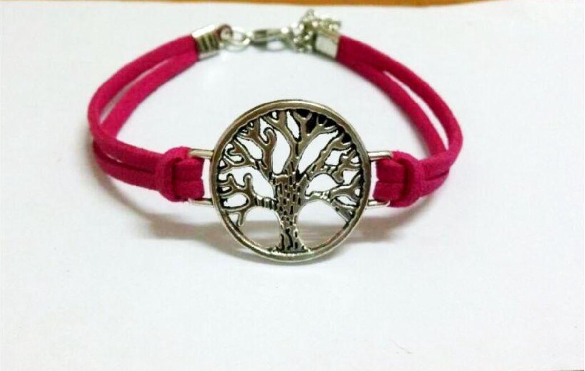 armband Levensboom roze