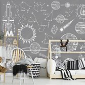 Behang Space Elements - grey 420 x 280 cm (b x h)