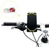 Telefoonhouder fiets - Universeel - Tot 6.3 Inch - Gratis set fietslampjes voor en achter - Geel