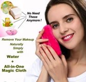 Make-up Schoonmaak doekje - Kleur Licht Roze - Herbruikbare Make-up reinigings doek - Wasbare gezicht reiniging - Heerlijk zachte wasbare Microvezel make-up schoonmaak doekje -