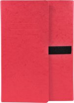 10x Map met uitrekbare rug in glanskarton en 3 kleppen - sluiting met klittenband - 24x33, Rood