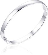 Gisser Jewels - Armband - Bangle Massief vlak - 6mm Breed - Maat 64 - Gerhodineerd Zilver 925