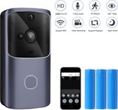 Drphone® HawkX1 – Video Deurbel Cloud – Wireless Camera - Micro SD -Intercom - Wifi + 4G - Inclusief App  + 3 Batterijen - Zwart