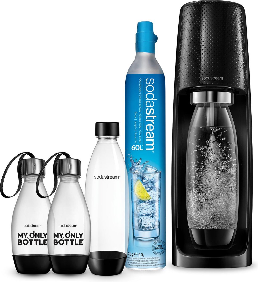 SodaStream Spirit Megapack - My Only Bottles - Family pack - incl. 3+1 flessen - Black