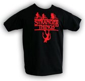 T-shirt Stranger Things Upside Down ronde hals rood (M)