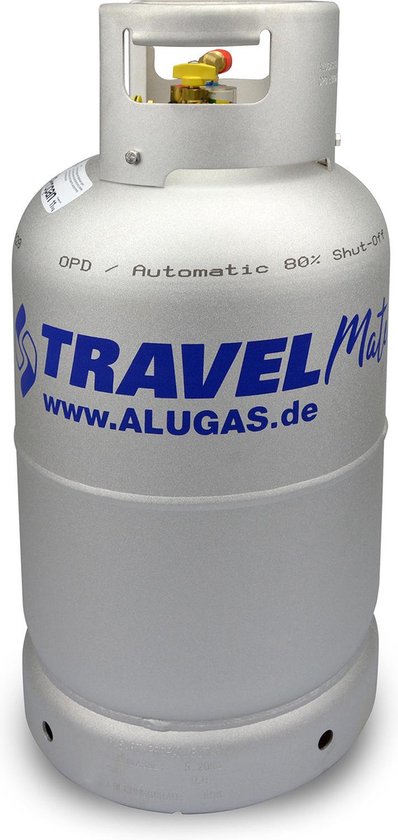 LPG gasfles 27ltr. Alugas TravelMate + zijvulling + filter + terugslagklep  + 4 LPG... | bol.com