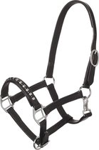 MHS Laklederen Halster met Studs Zwart/Zilver Jaarling