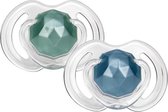 Nuby Fopspeen Little Gems Tritan 13 Cm Blauw/groen 2 Stuks