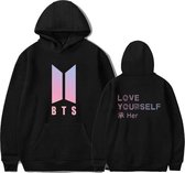 BTS Bangtan Boys Love Yourself Hoodie Zwart - Maat XXL