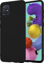 Siliconen telefoonhoesje geschikt voor Samsung Galaxy A51 Hoesje Zwart