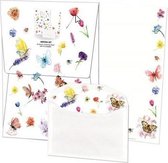 Bekking & Blitz - Briefpapier met enveloppen - 10 vellen briefpapier - Inclusief enveloppen - Vlinders & bloemen - Michelle Dujardin