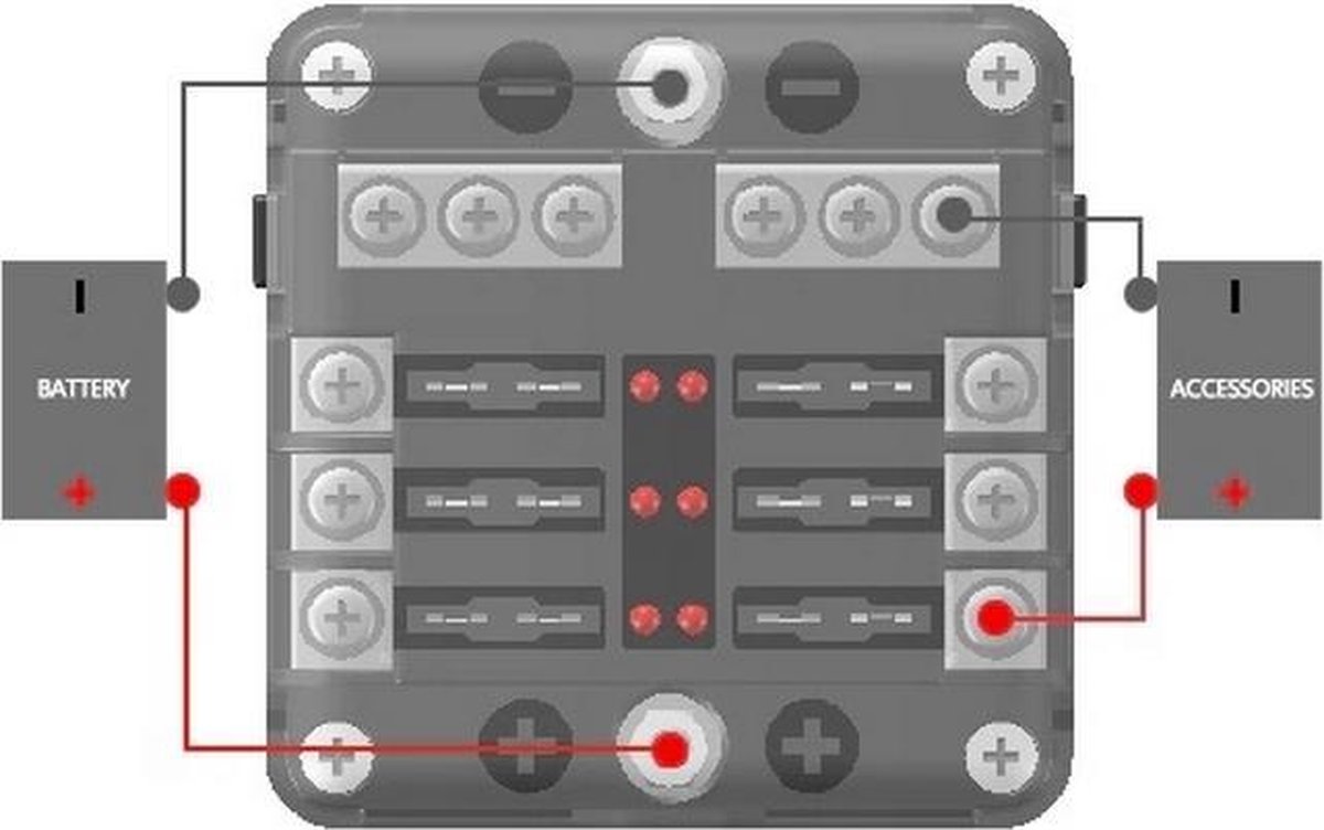 Porte-fusible voiture à vis enfichable avec indicateur LED négatif