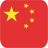 30x Bierviltjes Chinese vlag vierkant - China feestartikelen - Landen decoratie