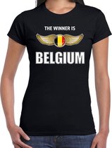 The winner is Belgium / Belgie t-shirt zwart voor dames - landen supporter shirt / kleding - Songfestival / EK / WK L