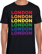 Regenboog London gay pride zwart t-shirt voor heren S