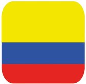 60x Bierviltjes Colombiaanse vlag vierkant - Colombia feestartikelen - Landen decoratie