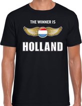 The winner is Holland / Nederland t-shirt zwart voor heren S