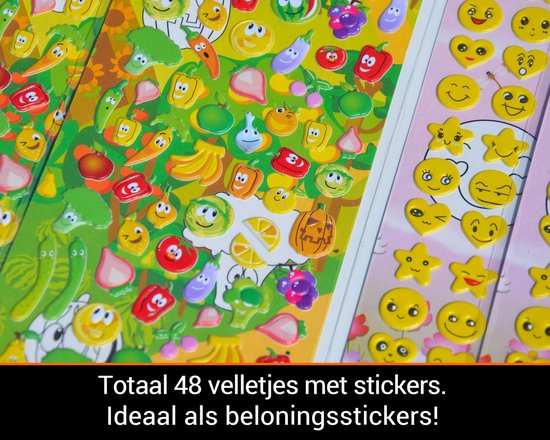 Autocollants Smiley 48 feuilles Autocollants de récompense pour Enfants Garçons Filles | 1350+ morceaux de mousse 3D | King Mungo KMST007