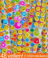 Smiley Stickers 48 Vellen Beloningsstickers voor Kinderen | 1350+ 3D Foam KMST007