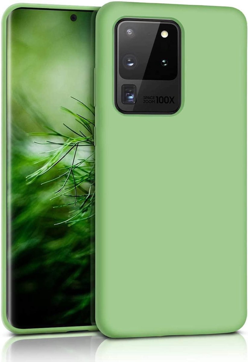 HB Hoesje Geschikt voor Samsung Galaxy S20 Ultra - Siliconen Back Cover - Licht Groen
