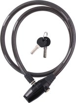 Kabelslot met alarm zwart 12 x 100 cm - Fietsslot - Scooterslot - Zwart spiraalslot voor de fiets
