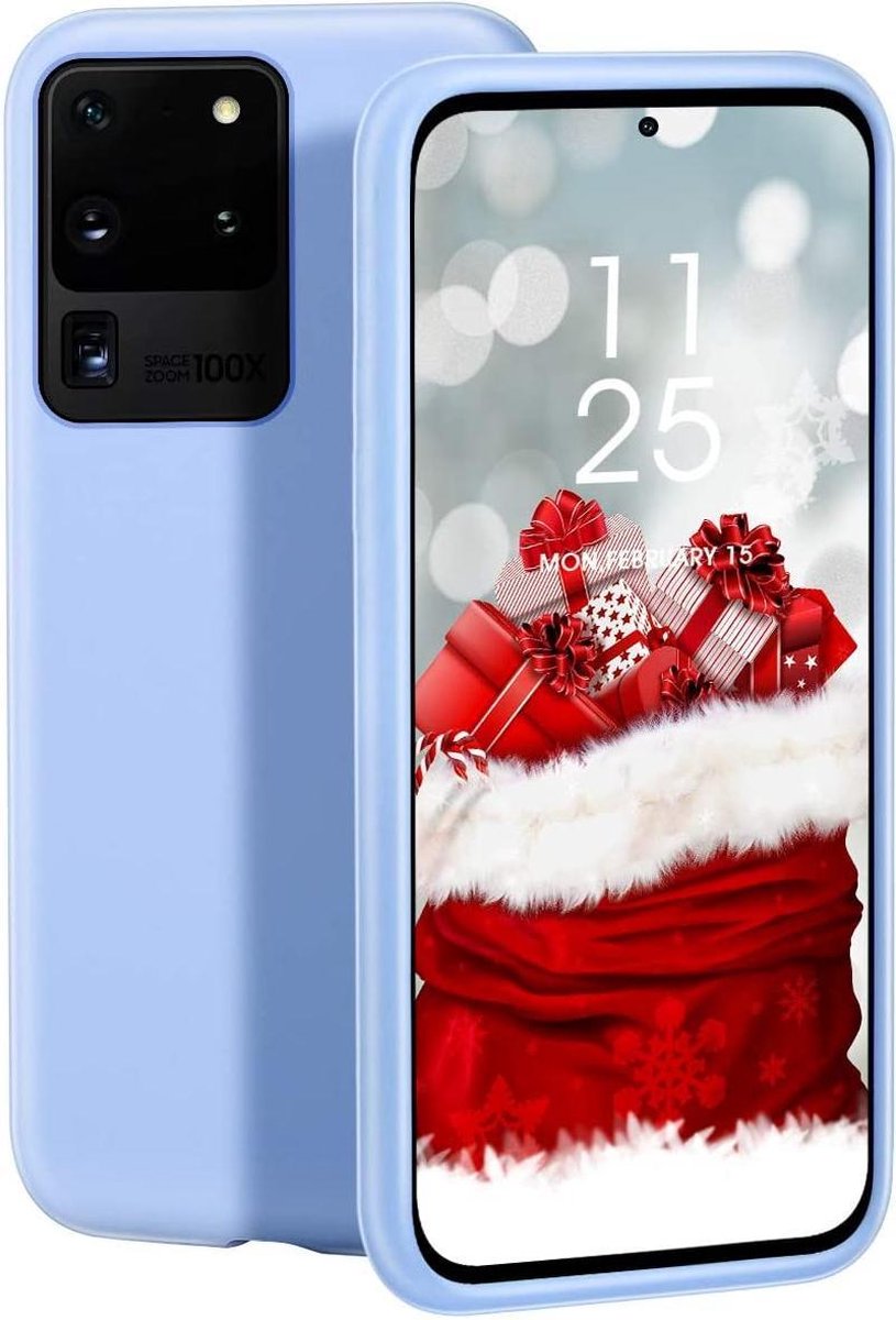 HB Hoesje Geschikt voor Samsung Galaxy S20 Ultra - Siliconen Back Cover - Blauw
