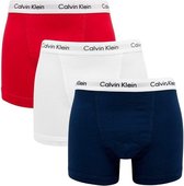 Calvin Klein Boxershorts - Heren - 3-pack - Wit/Blauw/Rood - Maat S