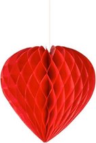 Hartjes Honeycomb - Rood - 1 Stuk - 30 CM - Romantische Decoratie