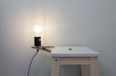 Houten Knijper Lamp - 15x3x10cm - Zwarte fitting en afwerking - Housevitamin