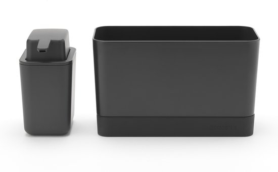 Brabantia SinkSide set pour organiseur espace évier, panier d'évier et distributeur de savon - Dark Grey