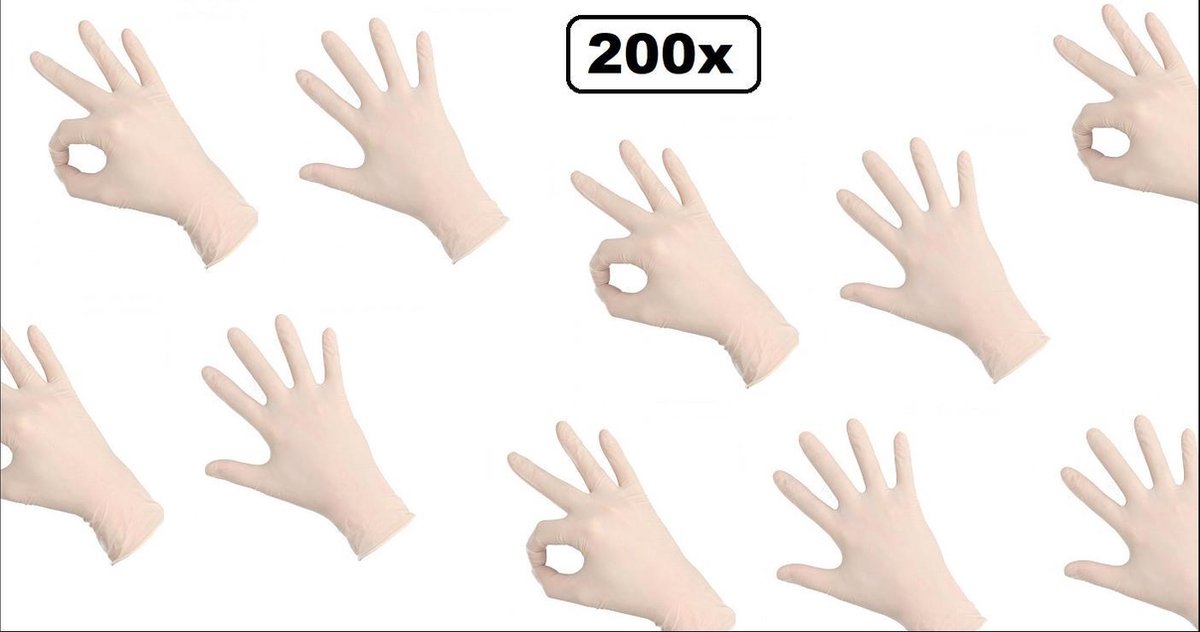 200x Handschoenen gepoederd latex wit XL - handschoen