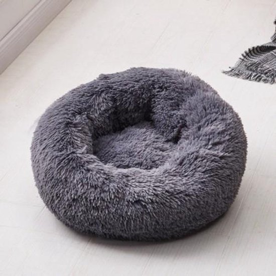 Katten en Honden Donutmand - Met Lange en Zachte Haren - 100 cm - Donkergrijs