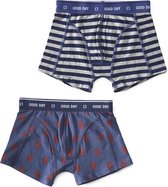 Little Label - jongens - onderbroek - 2 stuks - blauw, kreeft - maat 122/128 - bio-katoen