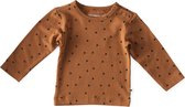 Little Label - baby shirt lange mouw - copper clover-68 / 6M - maat: 68 - bio-katoen