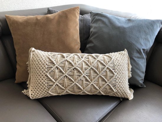 Sierkussen Macrame, Macramé sierkussen , Macramé kussen , decoratief kussen  | bol.com