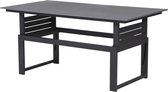 Irina tuintafel 145 x 74 cm, zwart en donkergrijs.