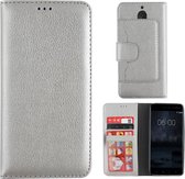 Wallet Case PU voor de Nokia 5 Zilver