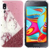 BackCover Marble Glitter voor Samsung A2 Core Wit
