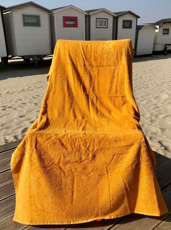 Serviette de plage éponge ocre jaune