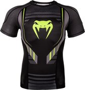 Venum Technical 2.0 Rashguard Short Sleeves - Black Yellow - GeelZwart - L