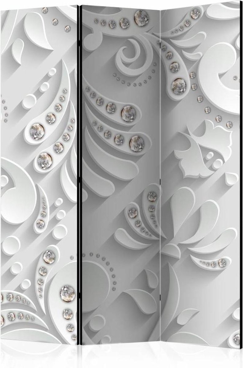 Vouwscherm / Kamerscherm - Bloemen in Kristallen135x172cm, gemonteerd geleverd, dubbelzijdig geprint