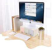 2 stuks- Beeldschermverhoger- Monitorverhoger- Laptop-Computerschermverhoger- Multifunctionele desktop stand- Bureau organizer - Bureaustandaard- Hoogte 12,50 cm- Groen en Blauw en Roze