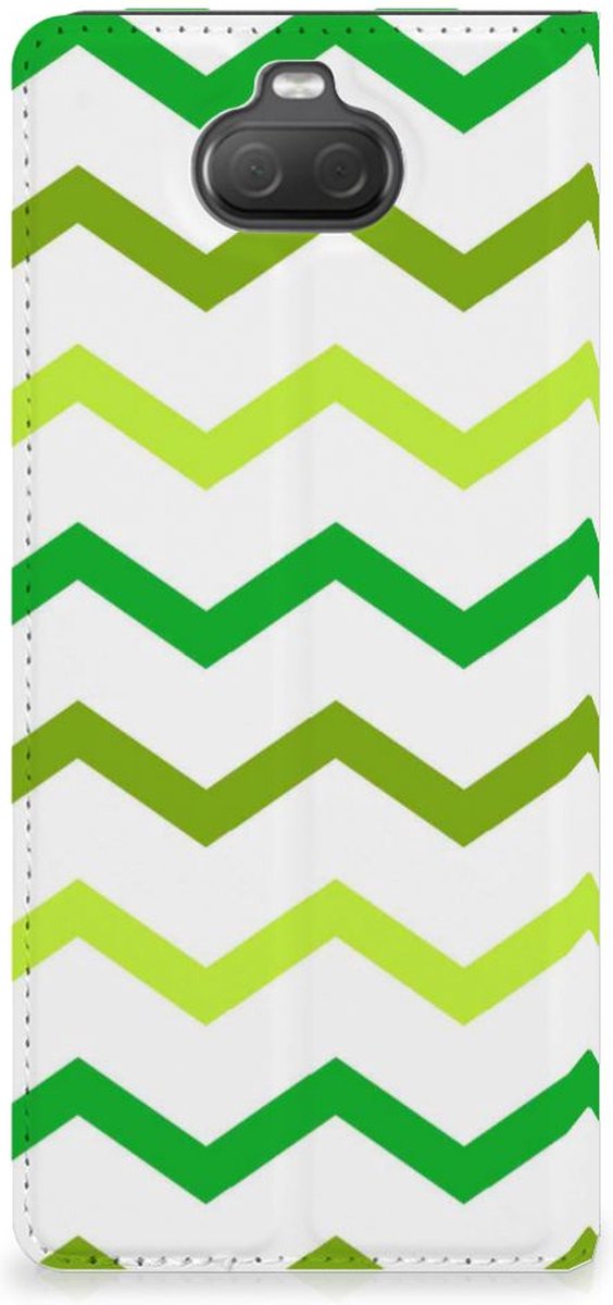 Sony Xperia 10 Hoesje met Magneet Zigzag Groen