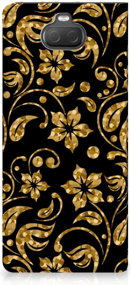 Sony Xperia 10 Smart Cover Gouden Bloemen