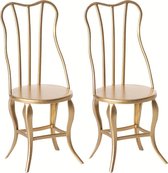 Maileg Vintage chair, Micro - Gold - 2 pack