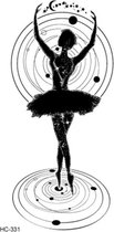 Water overdraagbare Tijdelijke Tattoo: Ballerina danst rond de sterrenhemel 60x105mm