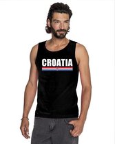 Zwart Kroatie supporter singlet shirt/ tanktop heren XL