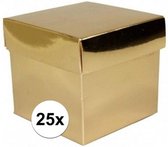 Gouden cadeauverpakking decoratie 10 cm kubus