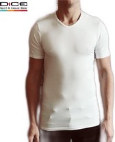 DICE heren T-shirt V-hals wit maat XL